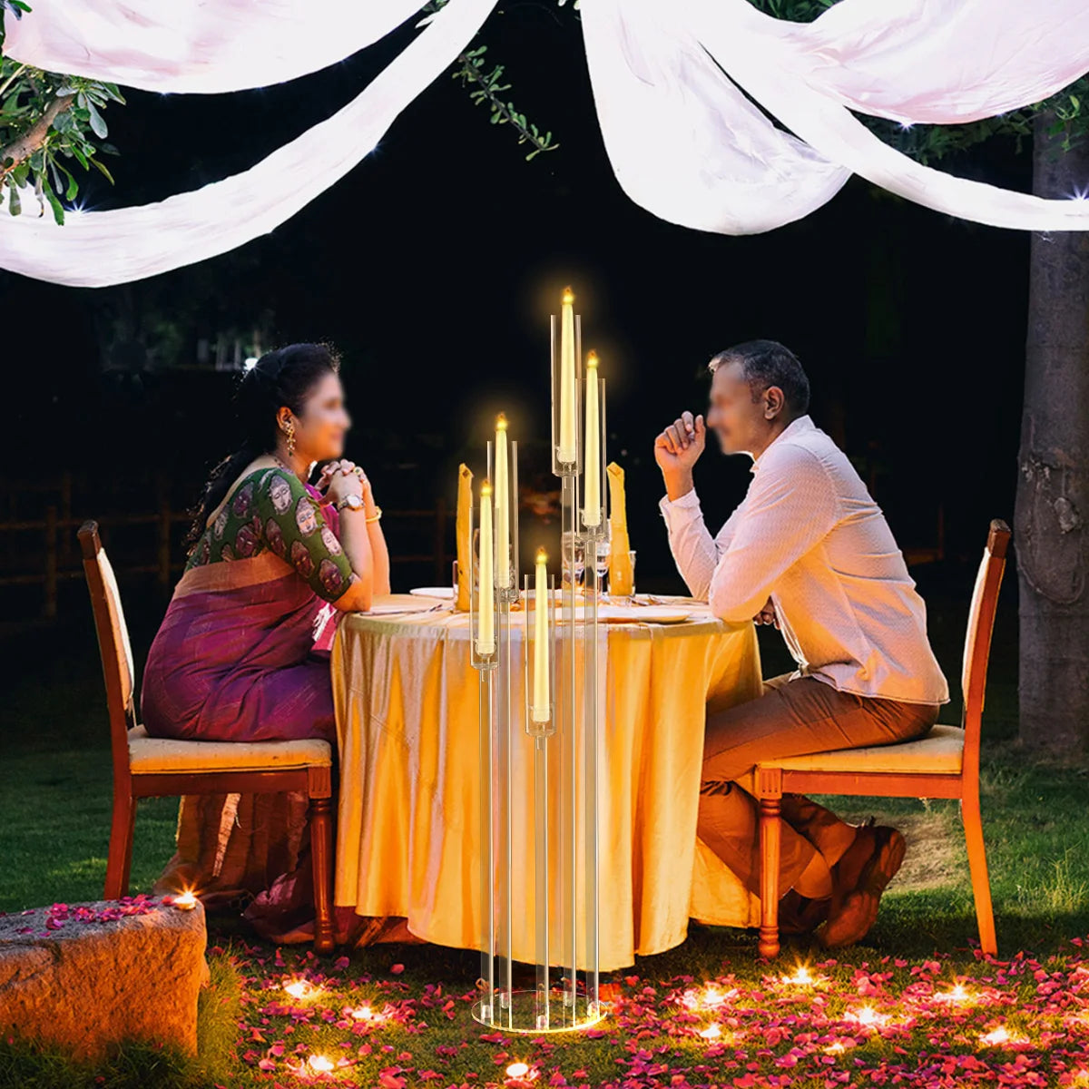 شمعدان أكريليك شفاف أرضي لـ