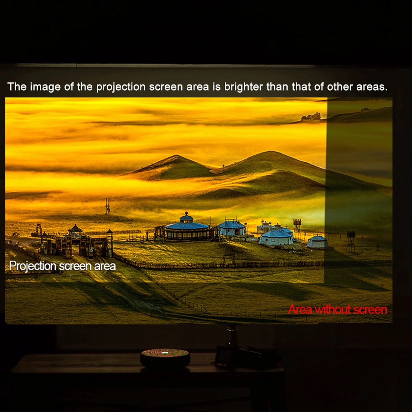 شاشة جهاز عرض عالية الدقة مقاس 100 بوصة 16:9 بدون إطار للفيديو