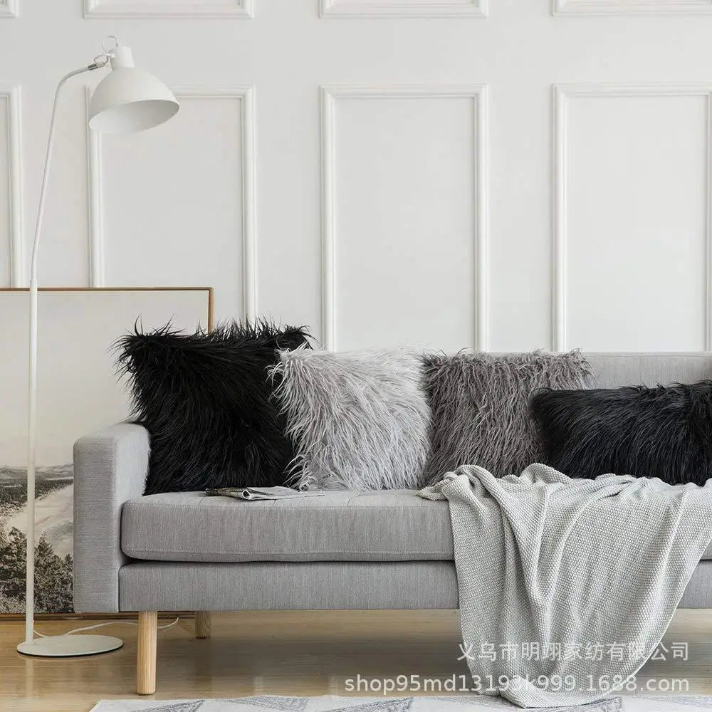 كيس وسادة قطيفة أبيض حديث بسيط