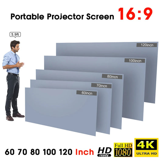 100 HD Projector Screen 16:9 Frameless Video